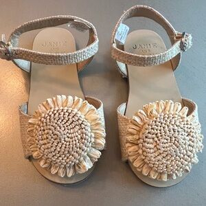 Janie and Jack Cream Woven Sandals